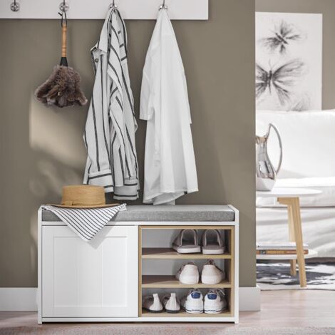 SoBuy Shoe Bench Shoe Cabinet Removable Rack,FSR109-WN