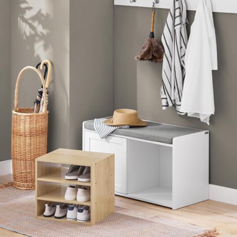 SoBuy Shoe Bench Shoe Cabinet Removable Rack,FSR109-WN