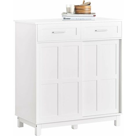 SoBuy Sideboard Storage Cabinet Cupboard Hallway Cabinet with Sliding Doors,FSB84-W (1/5)