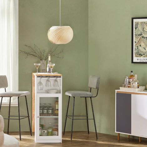 SoBuy Dining Table Coffee Bar with Storage Cupboard,FWT99-WN
