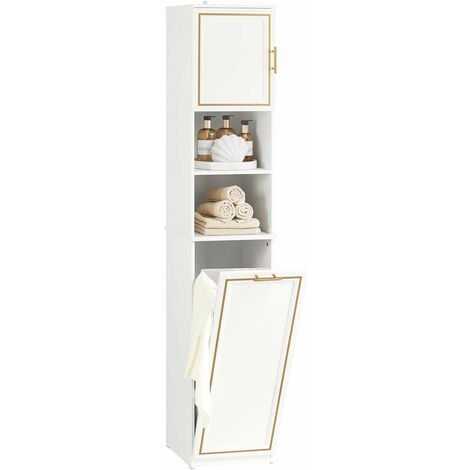 Tall bathroom cabinet with laundry basket hotsell