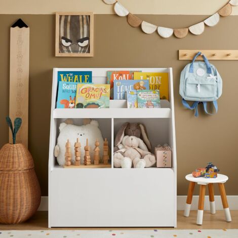SoBuy Children Kids Bookcase Book Shelf Toy Shelf,KMB83-W