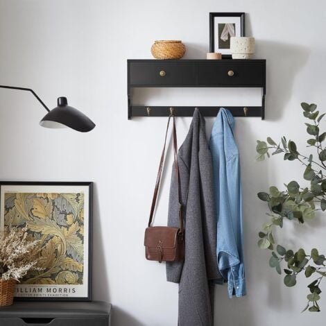 SoBuy Wall Coat Rack Wall Storage Unit,FRG178-SCH