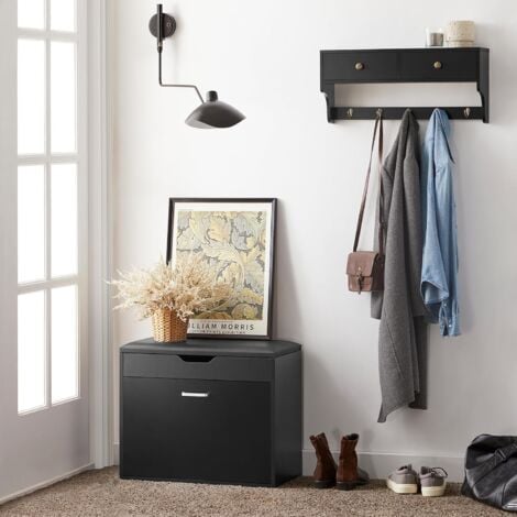 SoBuy Wall Coat Rack Wall Storage Unit,FRG178-SCH