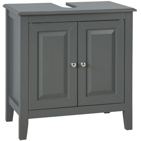 SoBuy Wood Under Sink Basin Bathroom Storage Cabinet Unit Grey FRG202-DG
