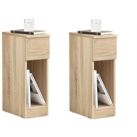 SoBuy Set Of 2 Bedside Table Nightstand Side Table End Table Sofa Table With Drawer,FBT111-Nx2