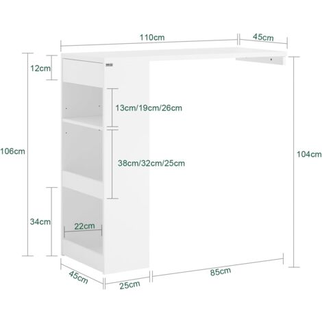 SoBuy Wall Mounted Bar Table Dining Table,FWT101-W