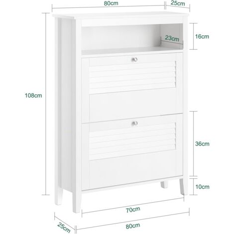 SoBuy Hallway Shoe Cabinet Cupboard Organizer,FSR152-W