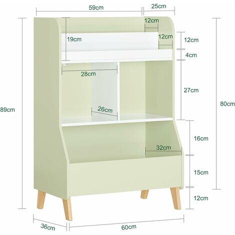 SoBuy Children Kids Bookcase Book Shelf Toy Shelf,KMB90-GR