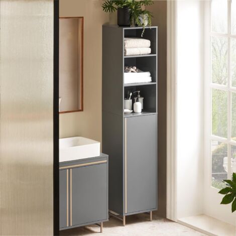 SoBuy Bathroom Tall Cabinet Tall Cupboard,BZR130-HG