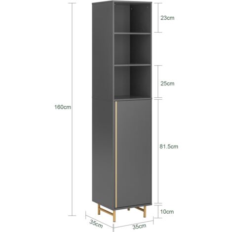 SoBuy Bathroom Tall Cabinet Tall Cupboard,BZR130-HG