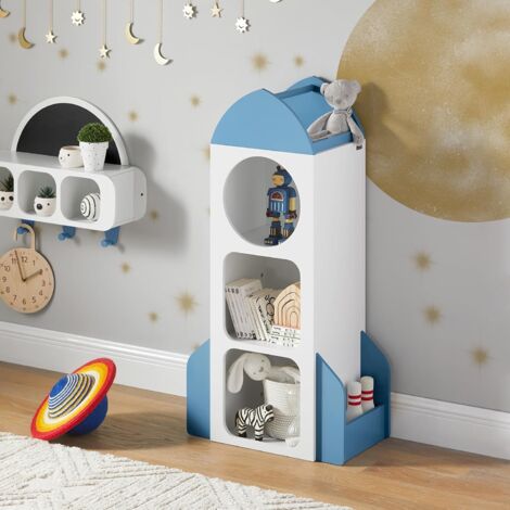 SoBuy Children Kids Bookcase Book Shelf Toy Shelf Rocket Shaped,KMB87-W