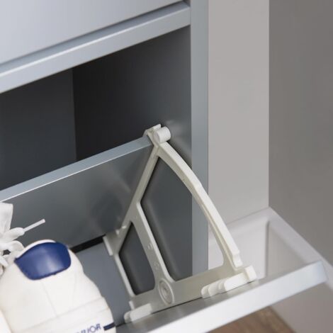 SoBuy 2 Flip-drawers Shoe Cabinet Shoe Rack,H90cm Grey,FSR151-HG