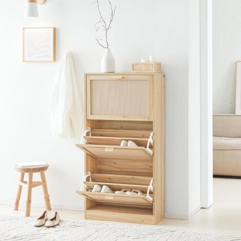 SoBuy 3 Flip-drawers Shoe Cabinet Shoe Rack,FSR159-N