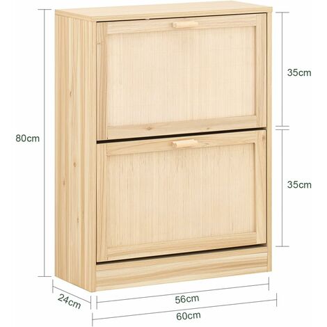 SoBuy 2 Flip-drawers Shoe Cabinet Shoe Rack Shoe Storage,FSR160-N
