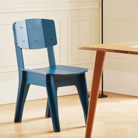 SoBuy Kitchen Chair Dining Chair Office Chair in Mortise and Tenon Structure,Blue,HFST01-B
