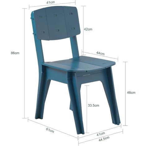 SoBuy Kitchen Chair Dining Chair Office Chair in Mortise and Tenon Structure,Blue,HFST01-B