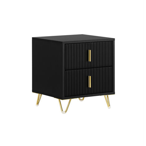 SoBuy 2 Drawers Nightstand Side Table Lamp Table Black,FBT115-SCH