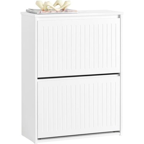 SoBuy 2 Flip-drawers Shoe Cabinet Shoe Rack Black,FSR165-K-W