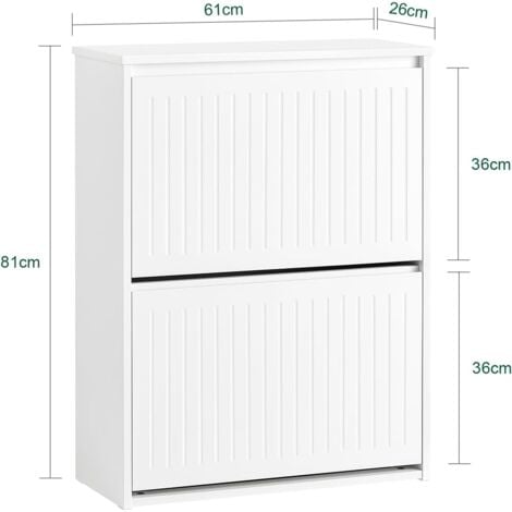 SoBuy 2 Flip-drawers Shoe Cabinet Shoe Rack Black,FSR165-K-W