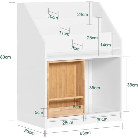 SoBuy Children Kids Bookcase Book Shelf Toy Shelf,KMB98-W