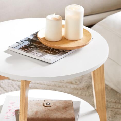 SoBuy Set of 2 Side Tables Coffee Tables Nesting Tables, FBT75-W