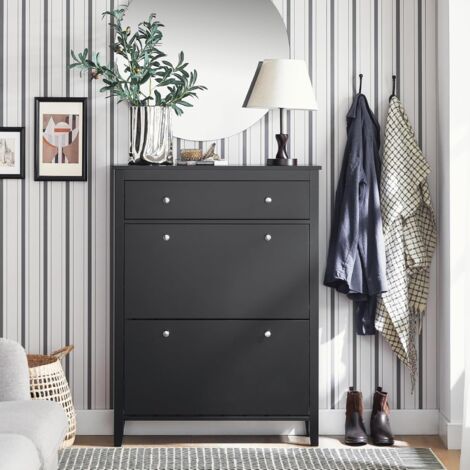 SoBuy Shoe Cabinet Shoe Rack Shoe Storage Cupboard Organizer Unit with Drawers,FSR89-SCH