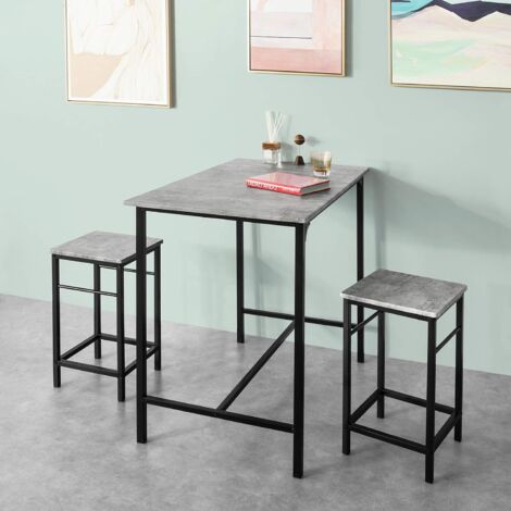 SoBuy OGT11-HG,Dining Set Bar Set-1 Bar Table and 4 Stools,Grey Top