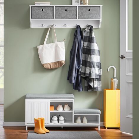 SoBuy Hallway Shoe Bench Shoe Cabinet Shoe Rack,FSR166-W