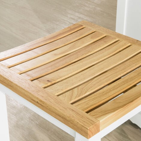 SoBuy Set of 2 Wooden Kitchen  Breakfast Bar Stool, Kitchen Stool Dining Stool Bathroom Stool,FST29-WNx2