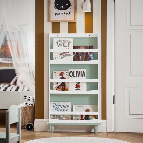 SoBuy Children Bookcase Bookshelf Wall Storage Shelf Rack,KMB93-GR