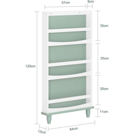 SoBuy Children Bookcase Bookshelf Wall Storage Shelf Rack,KMB93-GR