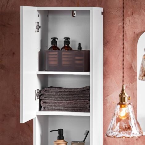 SoBuy Bathroom Tall Cupboard Bathroom Storage Cabinet,BZR163-W