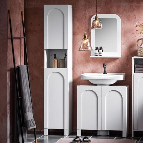 SoBuy Bathroom Tall Cupboard Bathroom Storage Cabinet,BZR163-W