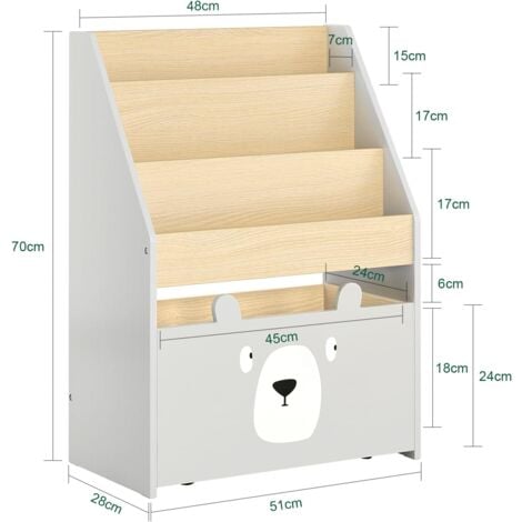 SoBuy Children Bookcase Bookshelf Toy Shelf with Storage Chest,KMB104-HG