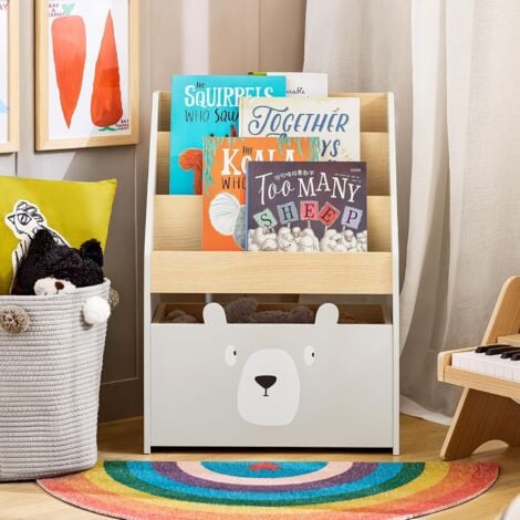 SoBuy Children Bookcase Bookshelf Toy Shelf with Storage Chest,KMB104-HG