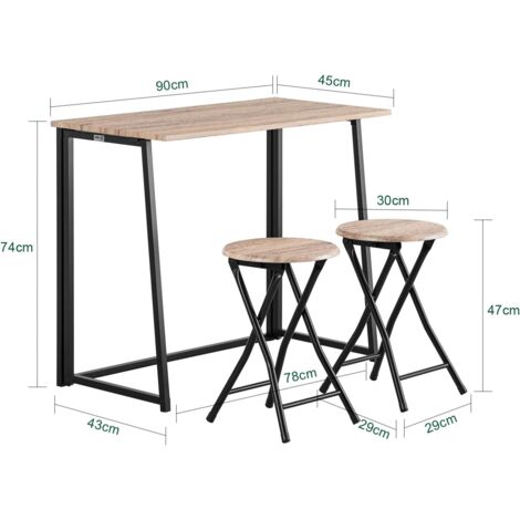 SoBuy OGT18-N,Bar Set-1 Folding Bar Table and 2 Folding Stools