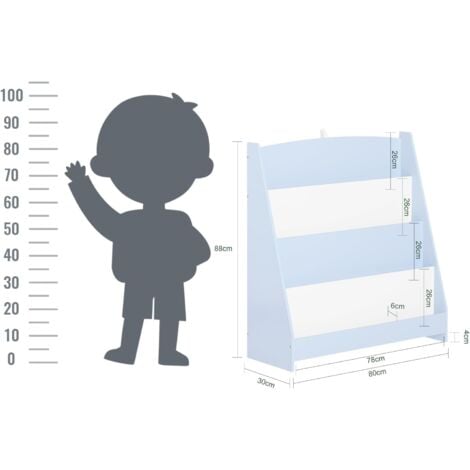 SoBuy Children Kids Bookcase Bookshelf Storage Shelf Rack,KMB32-B
