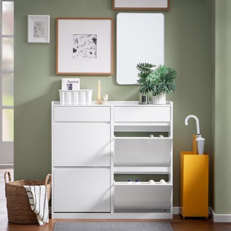 SoBuy Shoe Cabinet Shoe Rack Shoe Storage Cupboard,FSR169-W