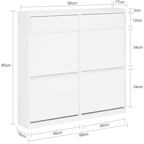 SoBuy Shoe Cabinet Shoe Rack Shoe Storage Cupboard,FSR169-W