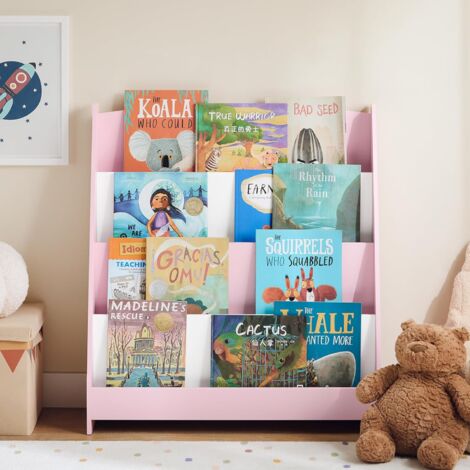 SoBuy Children Kids Bookcase Bookshelf Storage Shelf Rack,KMB32-P