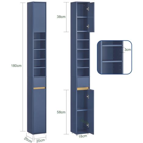 SoBuy Bathroom Tall Cabinet Cupboard Bathroom Storage Cabinet,BZR34-B