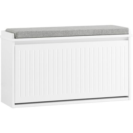 SoBuy Hallway Shoe Bench Shoe Rack Shoe Cabinet with Seat Cushion,FSR98-L-W (1/5)
