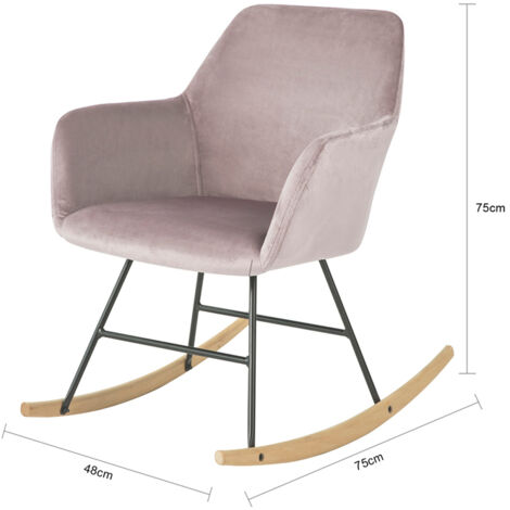 SoBuy Rocking Chair Armchair Lounge Chair Relaxing Chair Recliner Velvet Seat,FST68-P