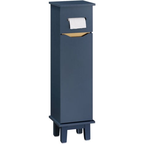 SoBuy Navy Blue Bathroom Toilet Paper Roll Holder Cabinet Storage Cabinet,BZR192-B