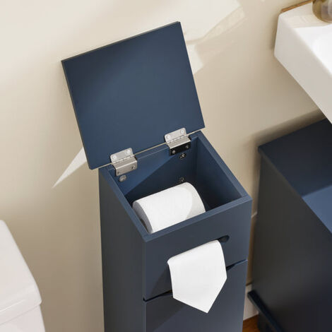 SoBuy Navy Blue Bathroom Toilet Paper Roll Holder Cabinet Storage Cabinet,BZR192-B
