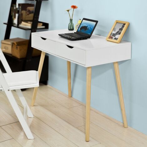 SoBuy Home Office Table Desk Computer Desk Computer Workstation 2 Drawers,FWT40-WN