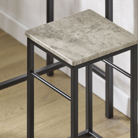 SoBuy OGT10-HG,Bar Set-1 Bar Table and 2 Stools,Grey Top