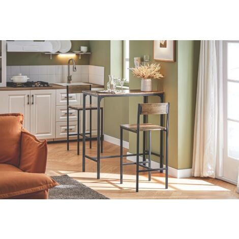 SoBuy OGT03-XL,Hight Bar Set-1 Bar Table and 2 Stools with Backs
