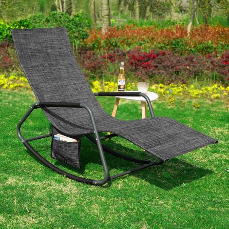 SoBuy® Outdoor Patio Garden Rocking Arm Chair Recliner Sun Lounger,OGS40-MS,UK 